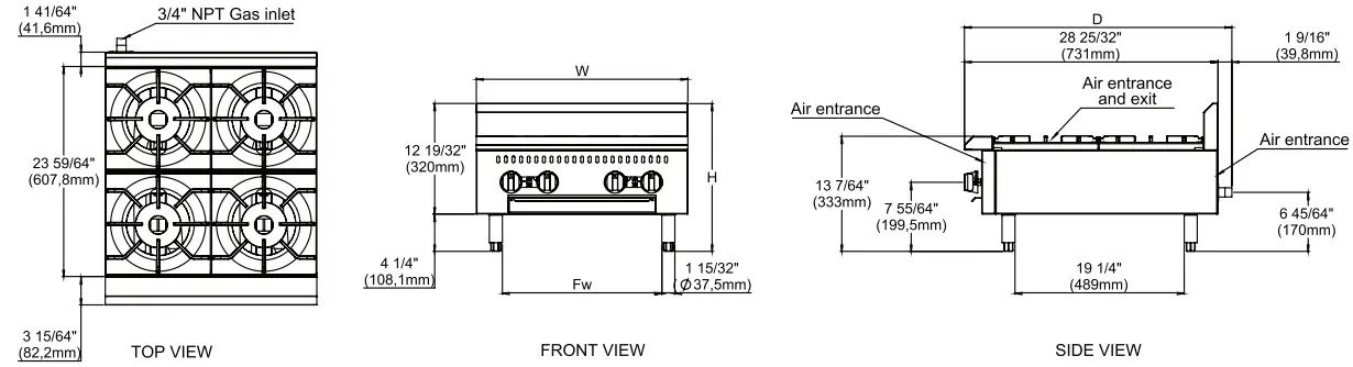 COUNTERTOP GAS HOT PLATE