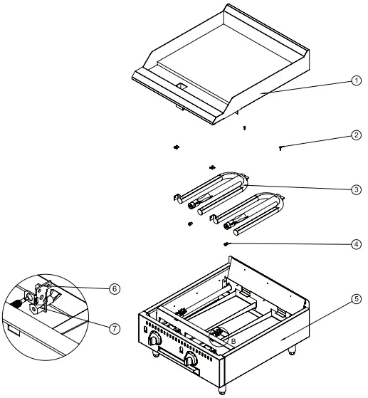 COUNTERTOP THERMOSTATIC GAS GRIDDLE