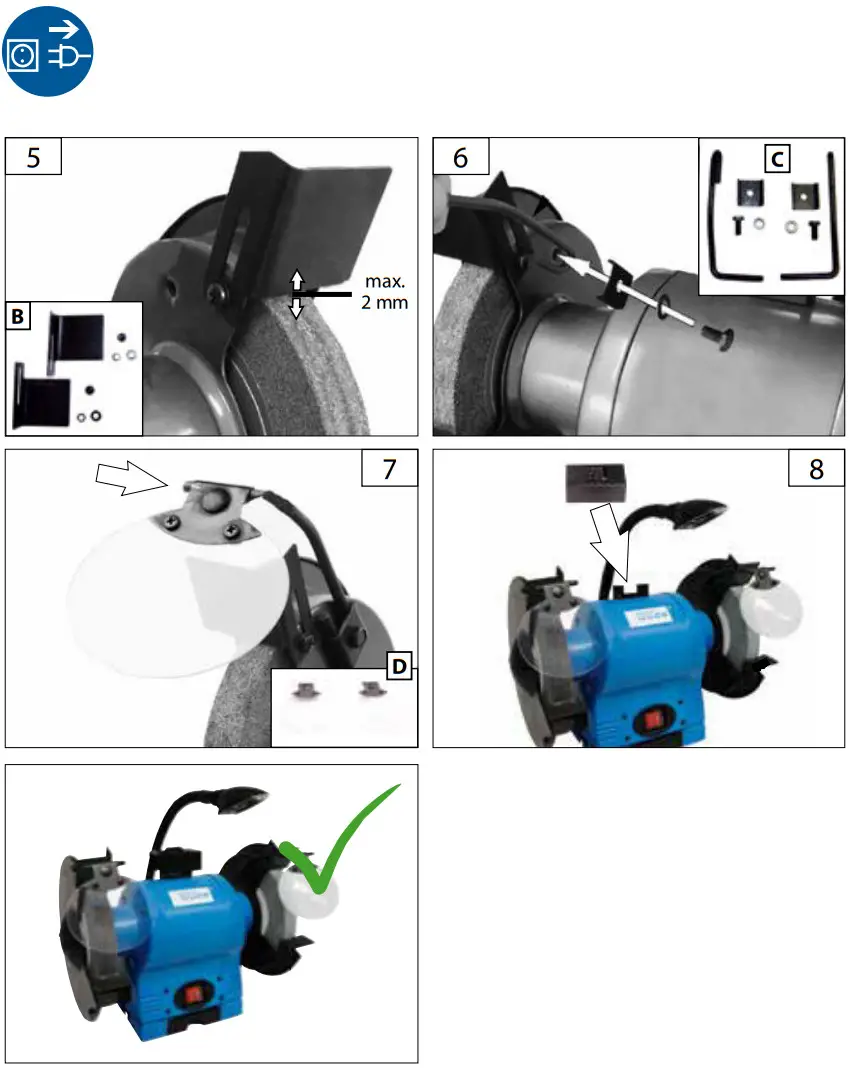 Gude GDS 150 L Double Grinder - Fig 3