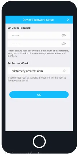 AMCREST Wire-Free BatterY Create a Password