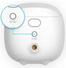 AMCREST Wire-Free BatterY Press the Sync button on the back o