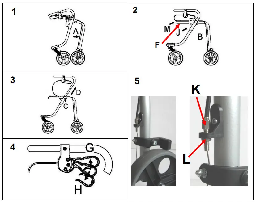 Rebotec 186 00 10 Kids Anterior Walker Rollator - Figures