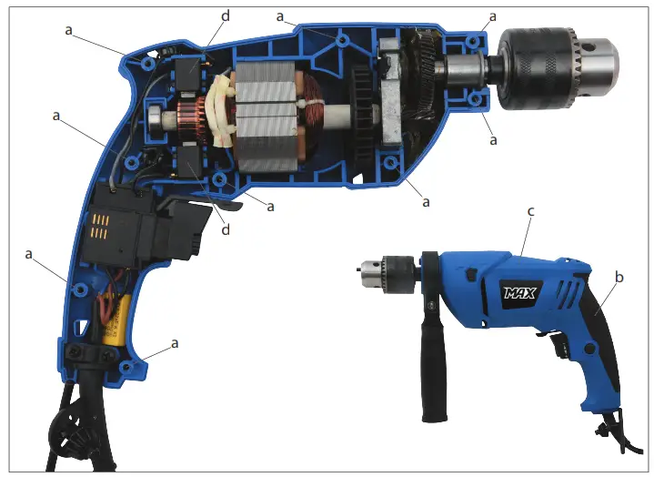 MAX 49001 Impact Drill - carbon brushes