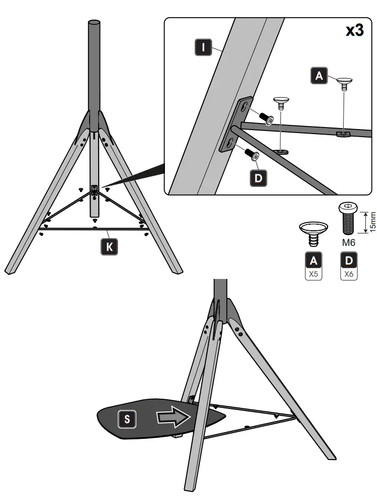 AVF FSL1000HOXBB A Hoxton Tripod TV Stand - fig 5