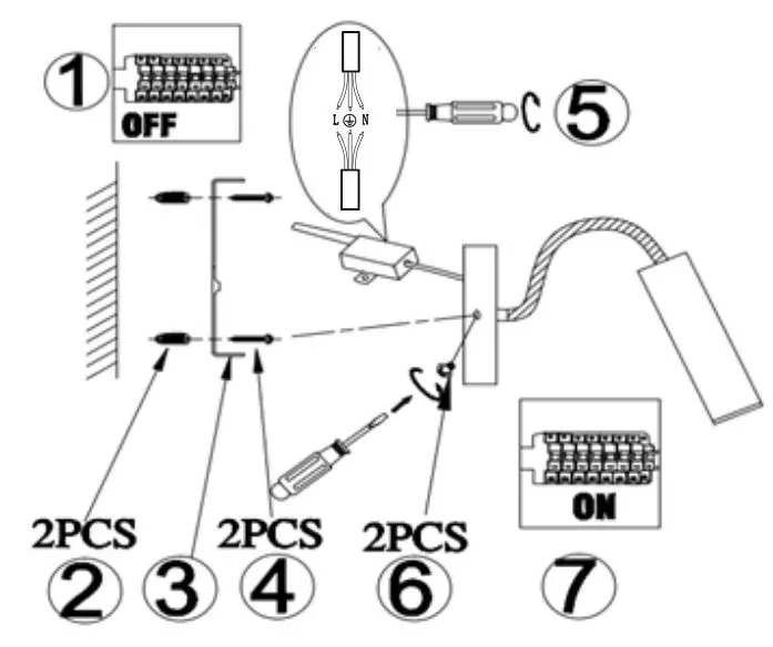 V-TAC VT-2903 Led Wall Light Instruction Manual - INSTALLATION DIAGRAM