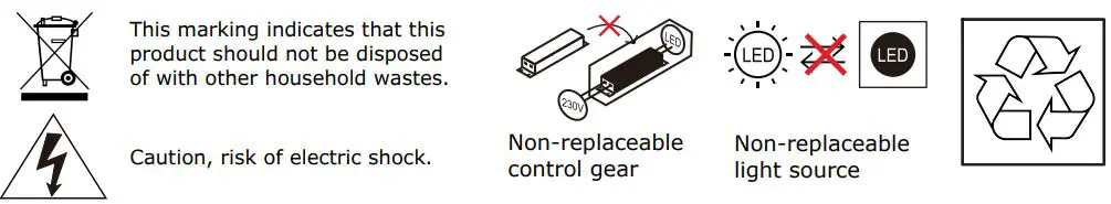 V-TAC VT-2903 Led Wall Light Instruction Manual - WARNING