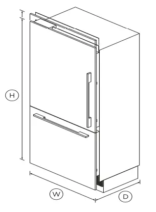 FISHER PAYKEL AHD5RD36S 36-Inch Square Fine Handle Kit for Integrated Cooldrawer