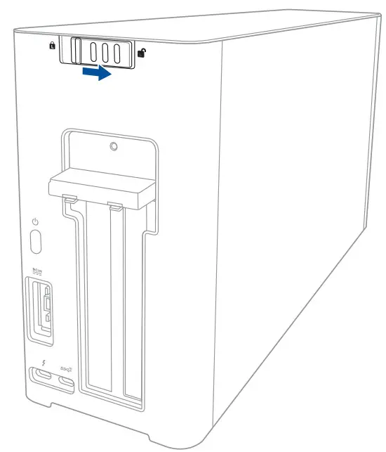ASUS XG Station PRO - unlocked position