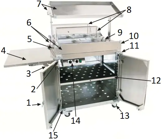 Cadco Grey Go Mobile Merchandising Cart fig F