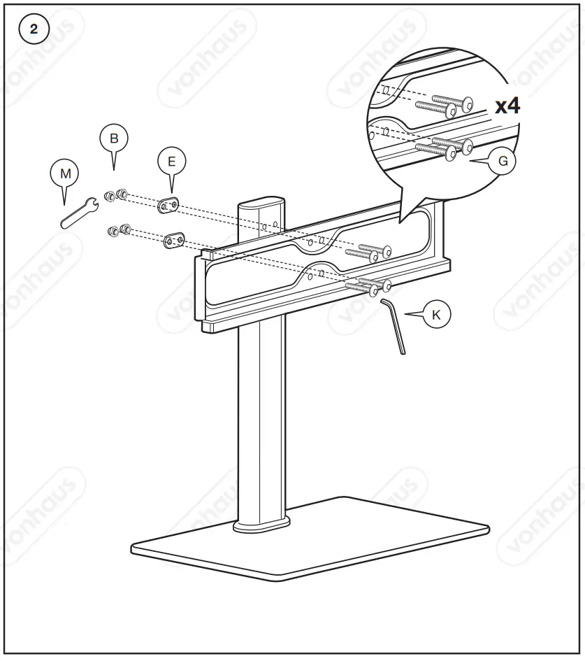 VonHaus 3000251 Table Top TV Stand and Bracket fig 2