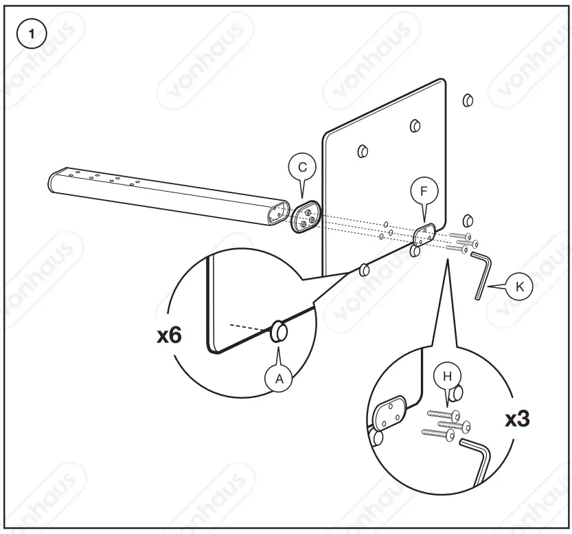 VonHaus 3000251 Table Top TV Stand and Bracket fig 3