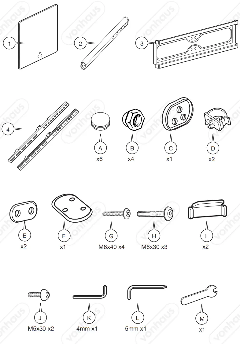VonHaus 3000251 Table Top TV Stand and Bracket fig 4