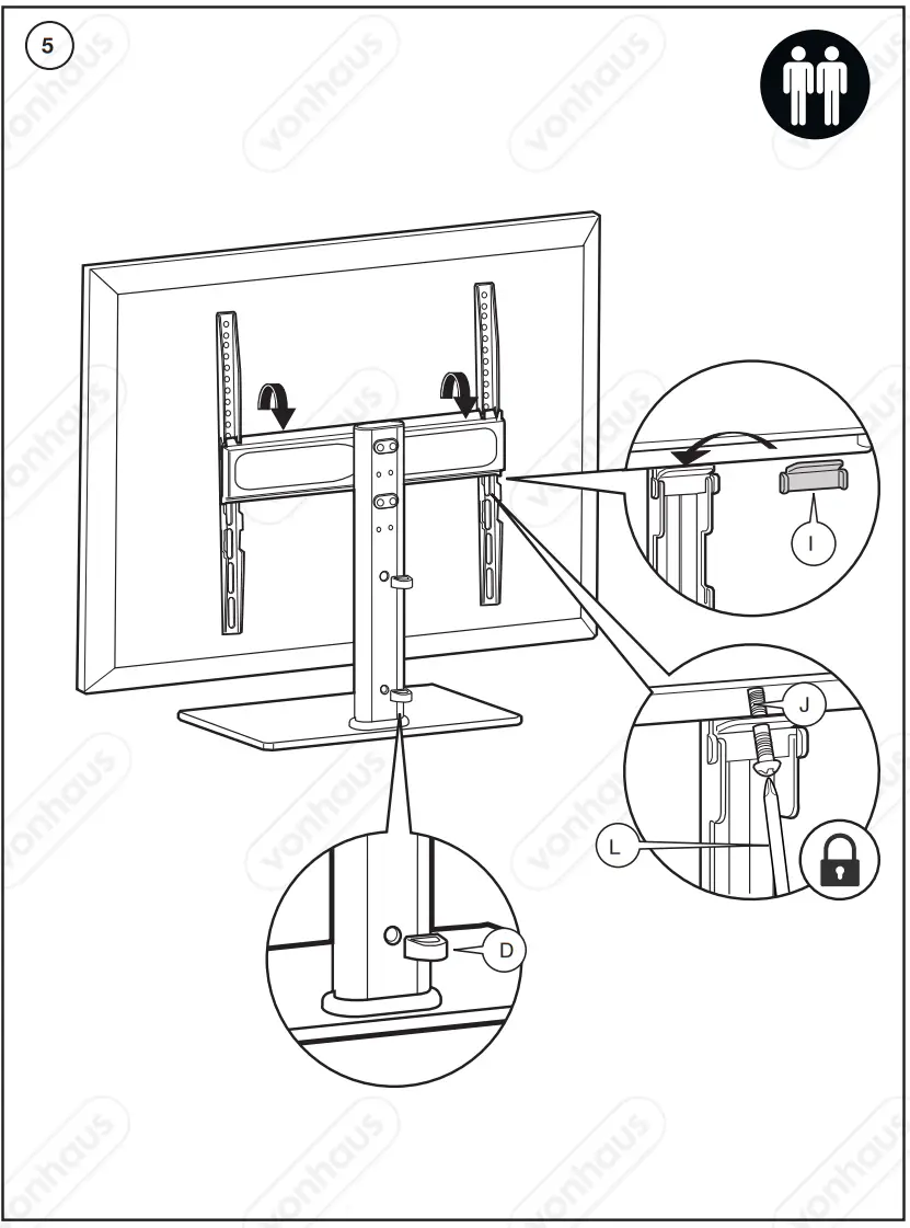 VonHaus 3000251 Table Top TV Stand and Bracket fig