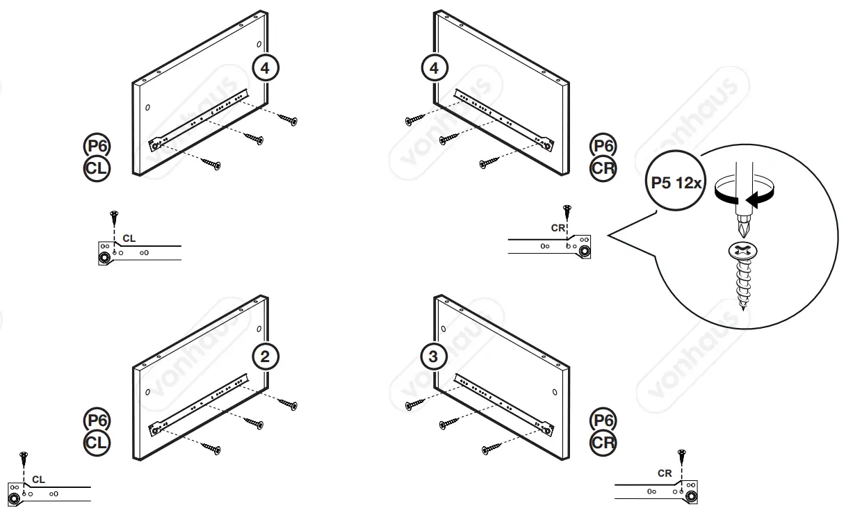 VonHaus 3000205 WM Grey Console Table 3 Drawer Wood Sideboard fig 4