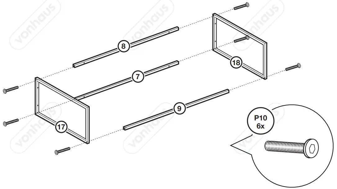 VonHaus 3000205 WM Grey Console Table 3 Drawer Wood Sideboard fig 7