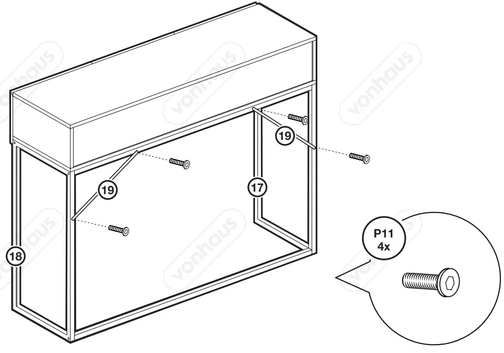 VonHaus 3000205 WM Grey Console Table 3 Drawer Wood Sideboard fig 9