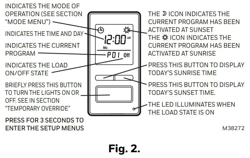 Honeywell Home 7-Day Solar Programmable Wall Switch User Guide - Figure 2