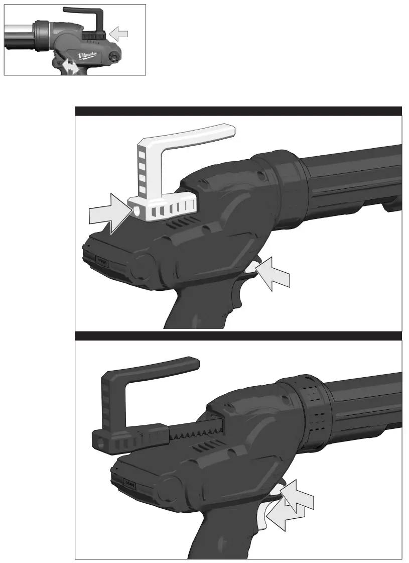milwaukee M12 PCG Compact Caulk Gun with 310ml Cartridge Holder Fig4