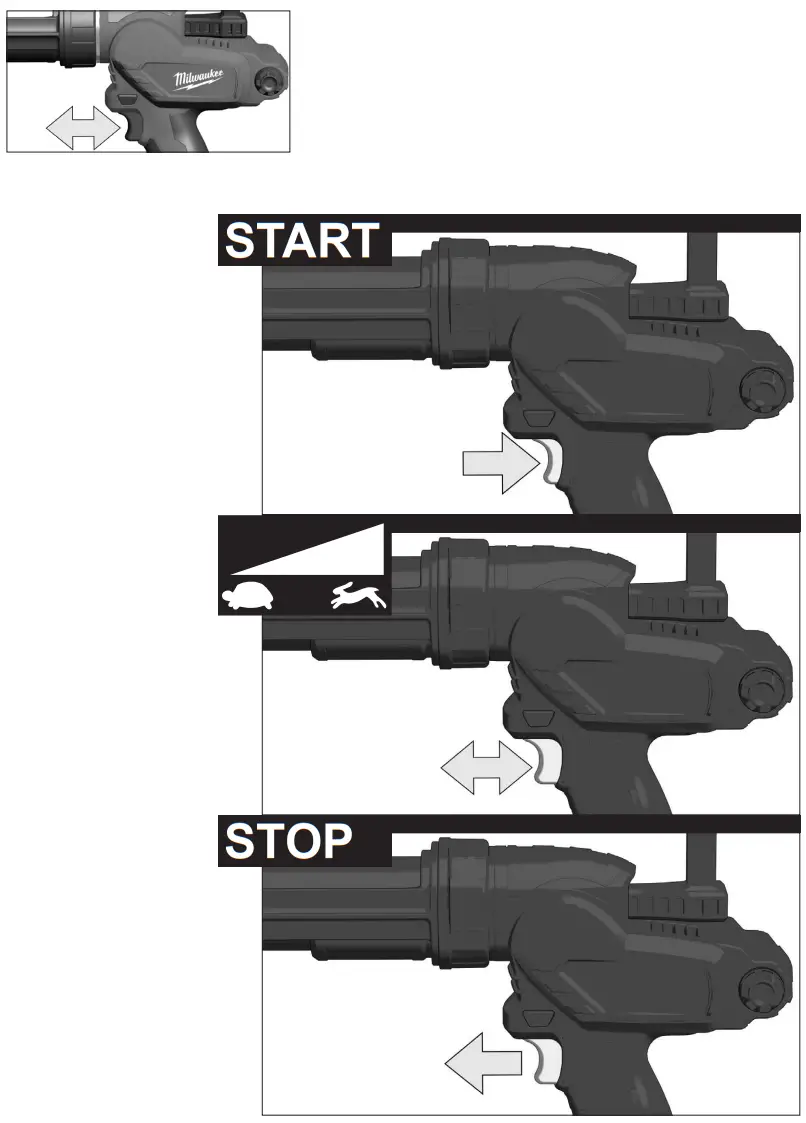 milwaukee M12 PCG Compact Caulk Gun with 310ml Cartridge Holder Fig6