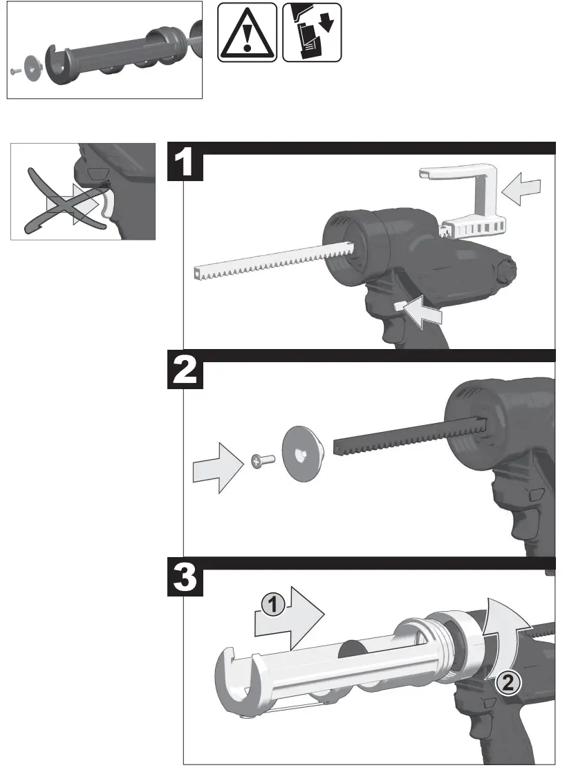milwaukee M12 PCG Compact Caulk Gun with 310ml Cartridge Holder Fig7