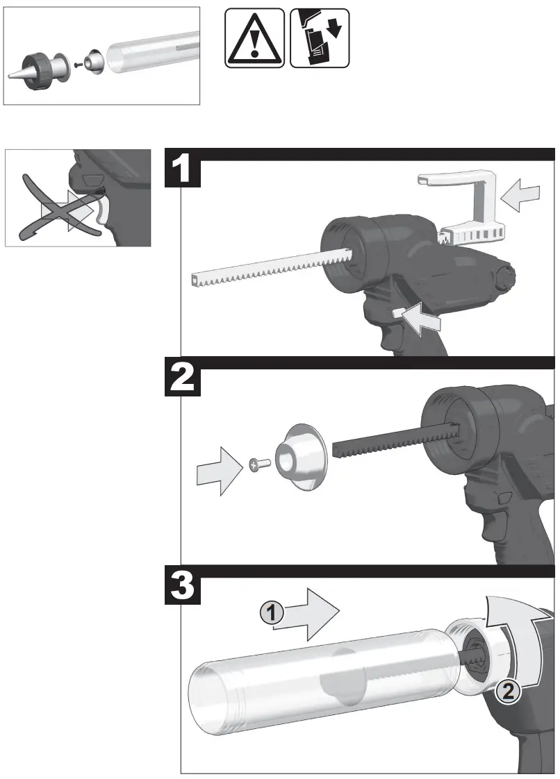 milwaukee M12 PCG Compact Caulk Gun with 310ml Cartridge Holder Fig8