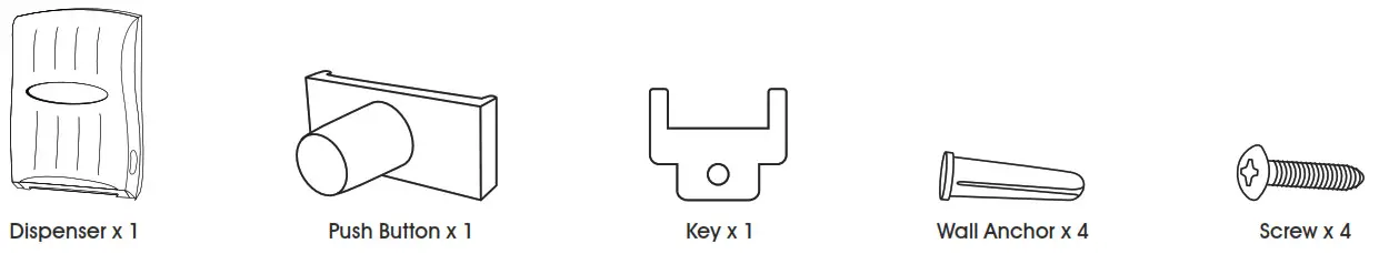 ULINE H-1133 Plastic Folded Towel Dispenser - Parts