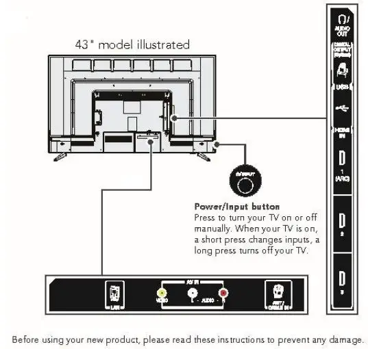 Toshiba 32 & 43 inch 60Hz LED TV - Back Features