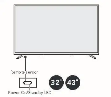 Toshiba 32 & 43 inch 60Hz LED TV - Front Features