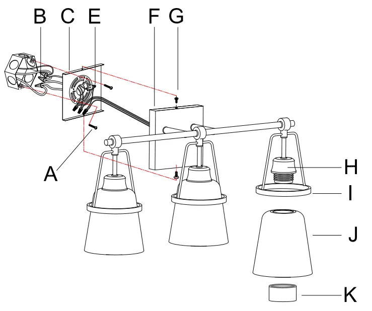 Uolfin 4806468 3-Light Gold Bathroom Vanity Light with Clear Glass Shades - Fig 1