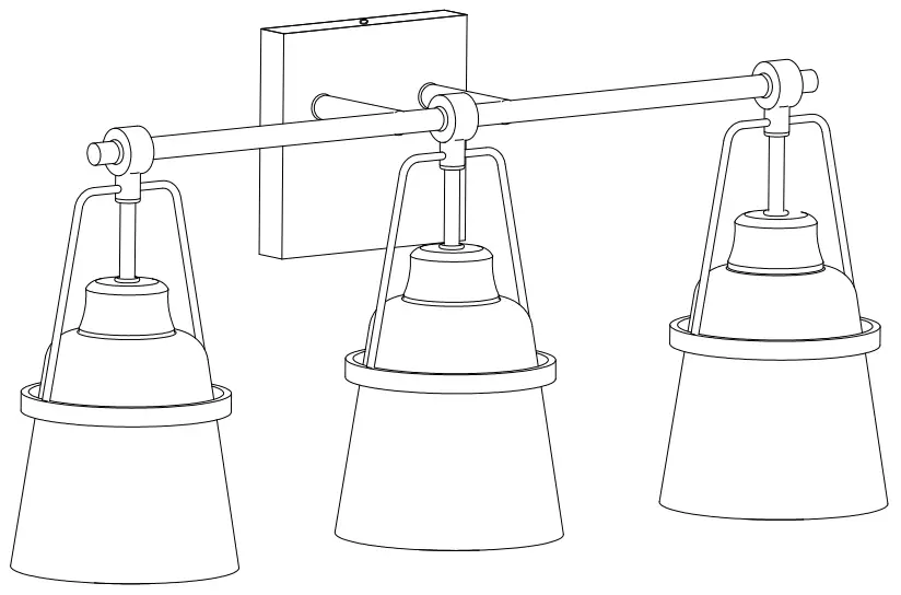 Uolfin 4806468 3-Light Gold Bathroom Vanity Light with Clear Glass Shades