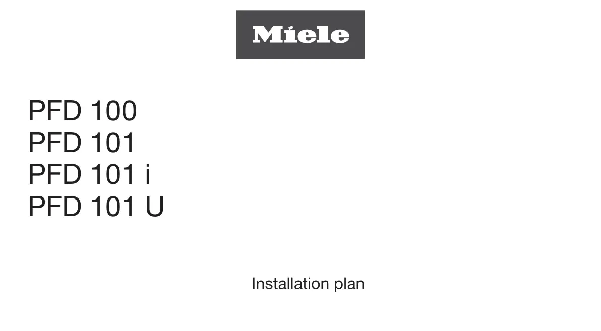 Miele PFD 100 SmartBiz Free-Standing Dishwasher Installation Guide
