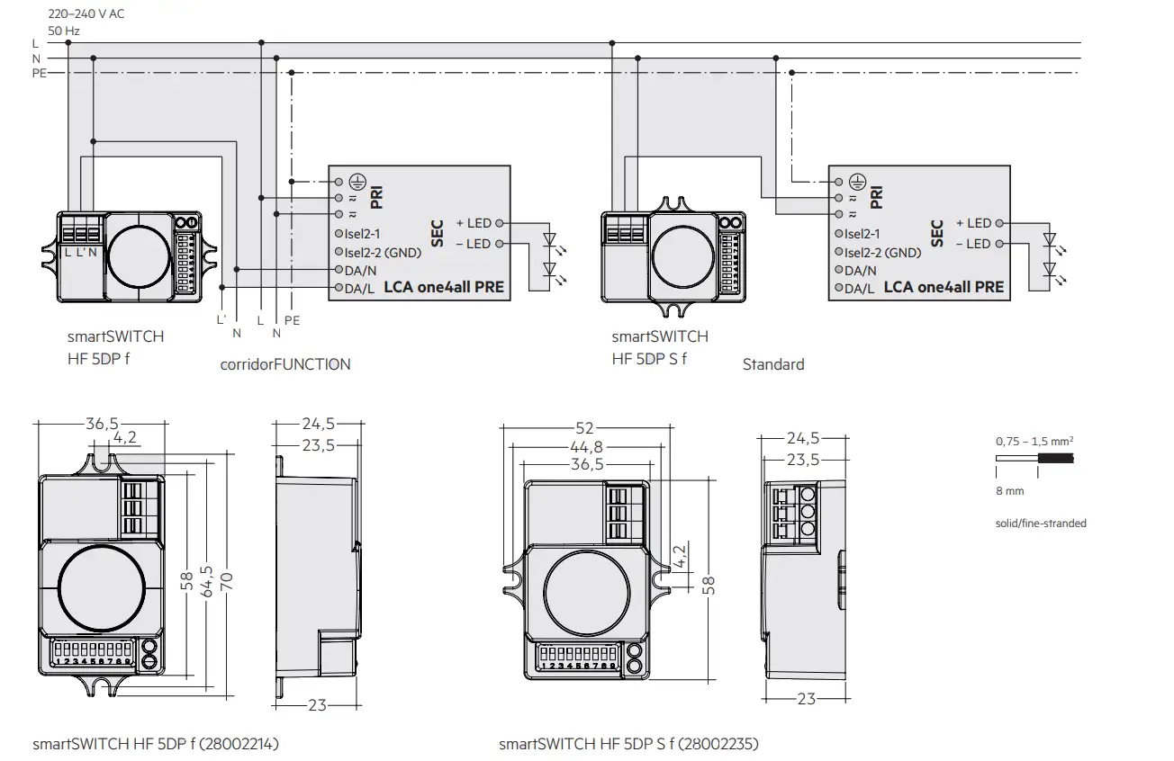 TRIDONIC 28002214 High-Frequency Motion Detector Smart Switch - fig