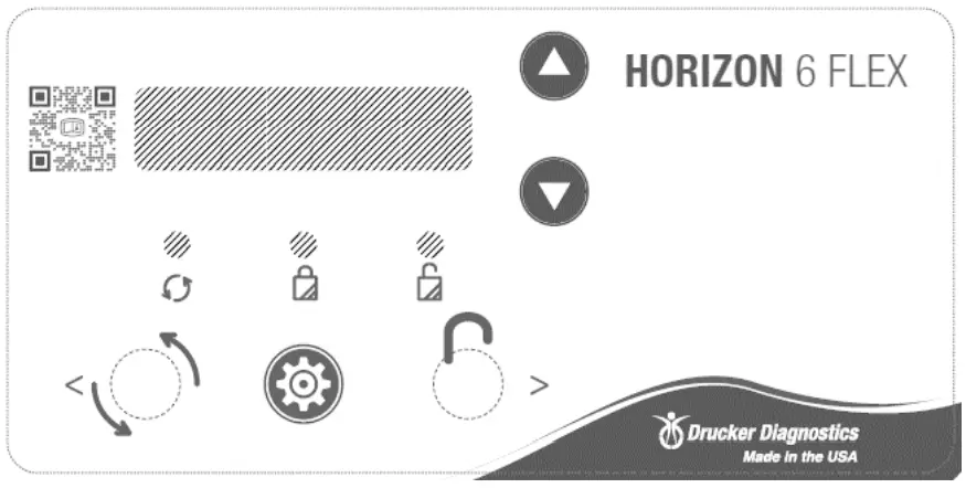 Drucker Diagnostics HORIZON 6 Flex 6 Flex FA Front Panel Label - validated cycles
