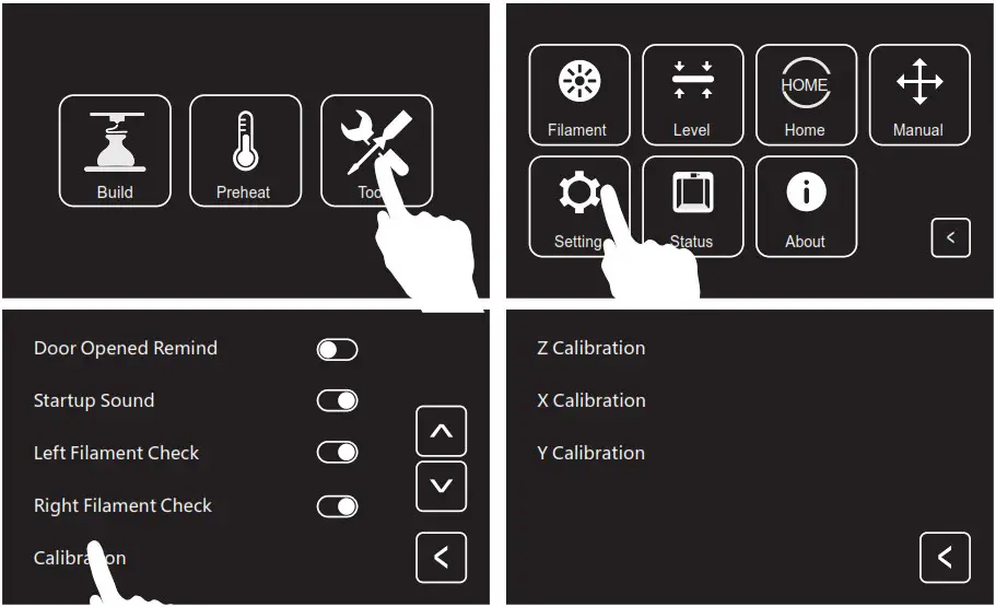 FLASHFORGE SZ20 ZN Creator 3 FDM 3D Printer - Calibration