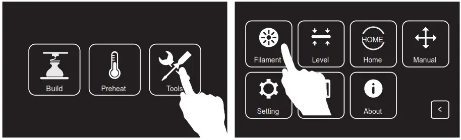 FLASHFORGE SZ20 ZN Creator 3 FDM 3D Printer - Load Filament 1