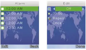 Alarm settings