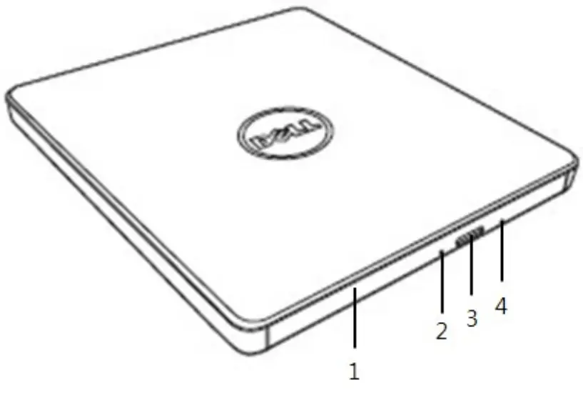 DELL DR316 External USB Slim DVD-ROM Optical Drive -fig 1