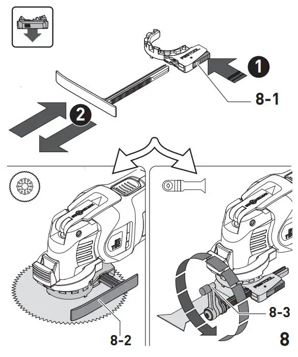 FESTOOL OSC 18 Cordless Oscillator Instructions - Depth stop