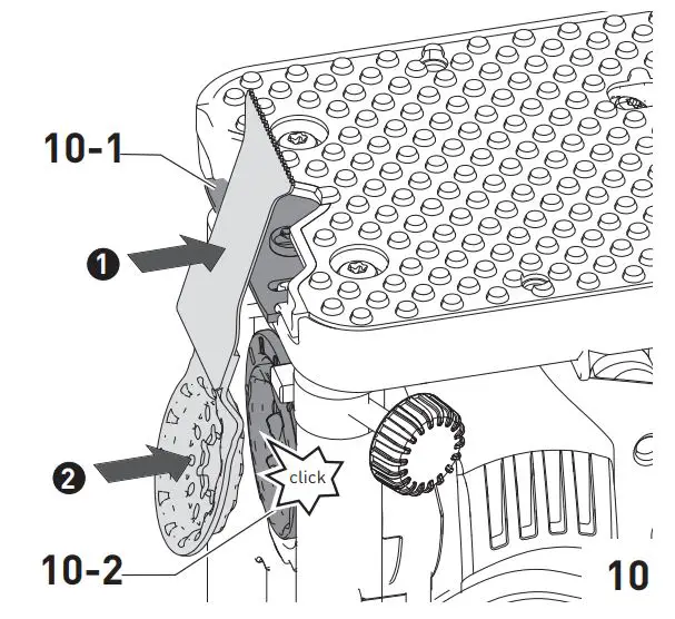 FESTOOL OSC 18 Cordless Oscillator Instructions - First check to ensure that the application tool has been inserted in the correct order