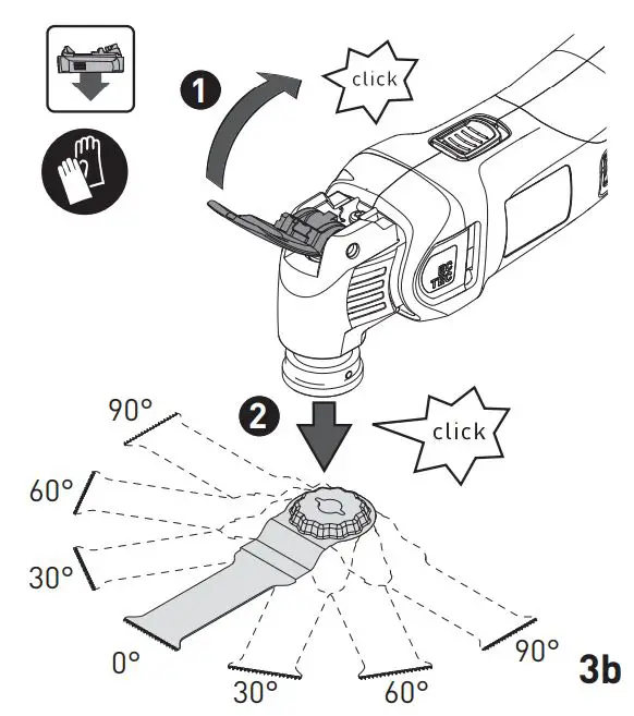FESTOOL OSC 18 Cordless Oscillator Instructions - Inserting the insertion tool
