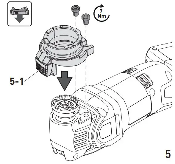 FESTOOL OSC 18 Cordless Oscillator Instructions - Mounting the adapter