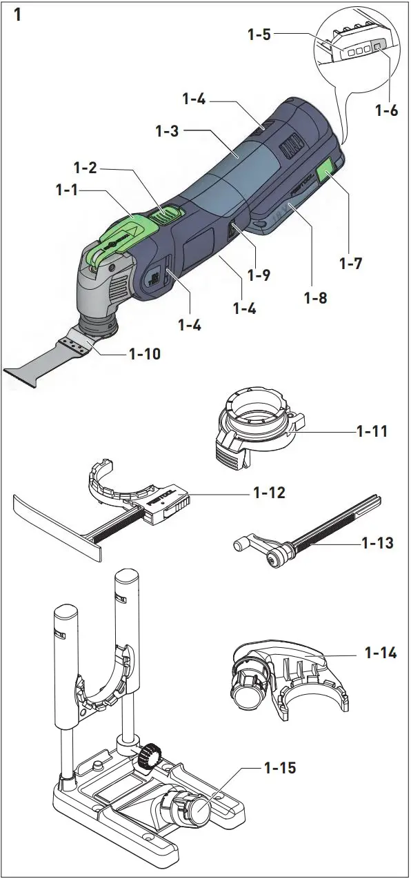 FESTOOL OSC 18 Cordless Oscillator Instructions - Product Overview