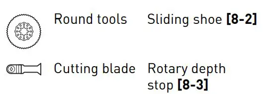 FESTOOL OSC 18 Cordless Oscillator Instructions - Round tools & Cutting blade