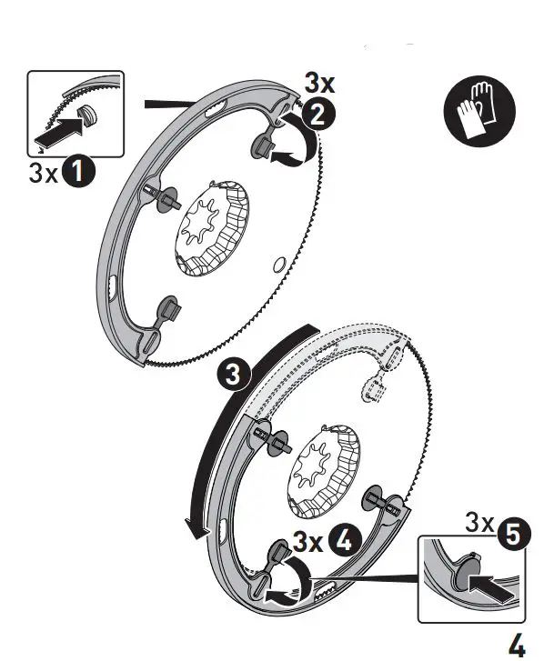 FESTOOL OSC 18 Cordless Oscillator Instructions - The protection (against accidental contact) on the saw blade may become twisted if wear has occurred