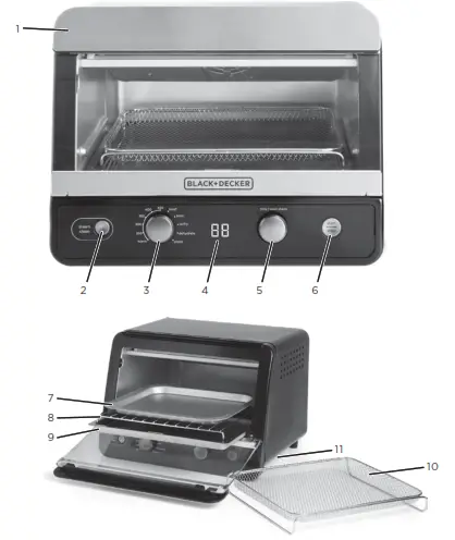 BLACK DECKER Air Fry Toaster Oven TOD6020B - GETTING TO KNOW YOUR