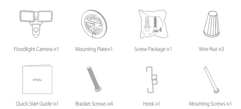 IMOU IPC-L26P Floodlight Cam User Guide - Package content