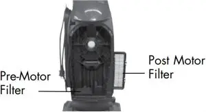 Cleaning post motor and pre motor filter Inductions