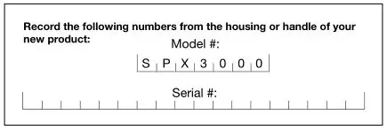 SUNJOE SPX3000 Electric Pressure Washer - Model and Serial Numbers