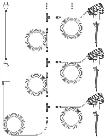 MIBOXER FUTC08 6W RGB+CCT LED Garden Light - Connection Diagram