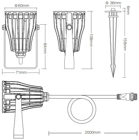 MIBOXER FUTC08 6W RGB+CCT LED Garden Light - Parameters